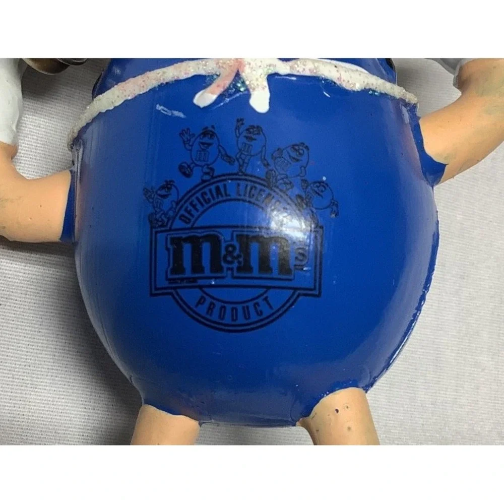 Kurts S. Adler Blue M&M Peanut Candy Figurine Santa Christmas Tree Ornament